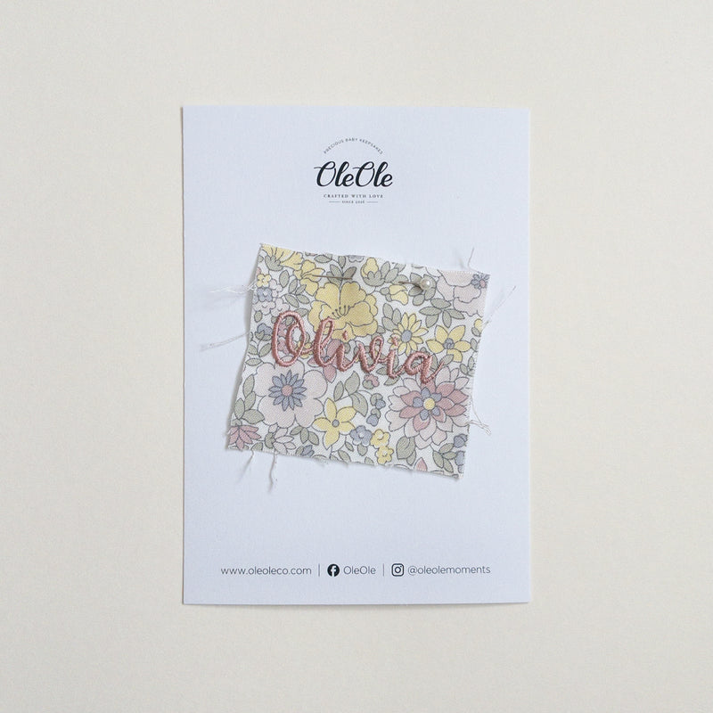 Scalloped Baby Bib  |  Liberty Camellia Pebble