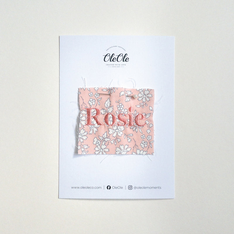 Scalloped Baby Bib  |  Liberty Capel Peach