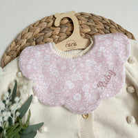 Scalloped Baby Bib  |  Liberty Emily Balle Rose