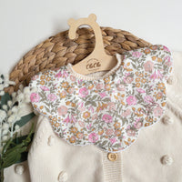Scalloped Baby Bib  |  Liberty Mamie Metallic Rose