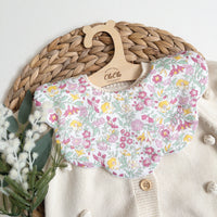 Scalloped Baby Bib  |  Liberty Mamie Pink