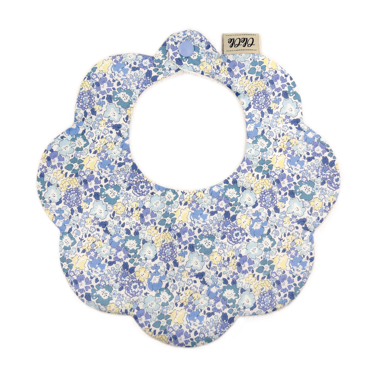Scalloped Baby Bib  |  Liberty Michelle Blue