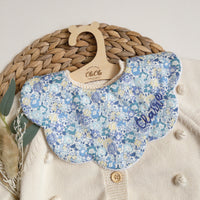 Scalloped Baby Bib  |  Liberty Michelle Blue