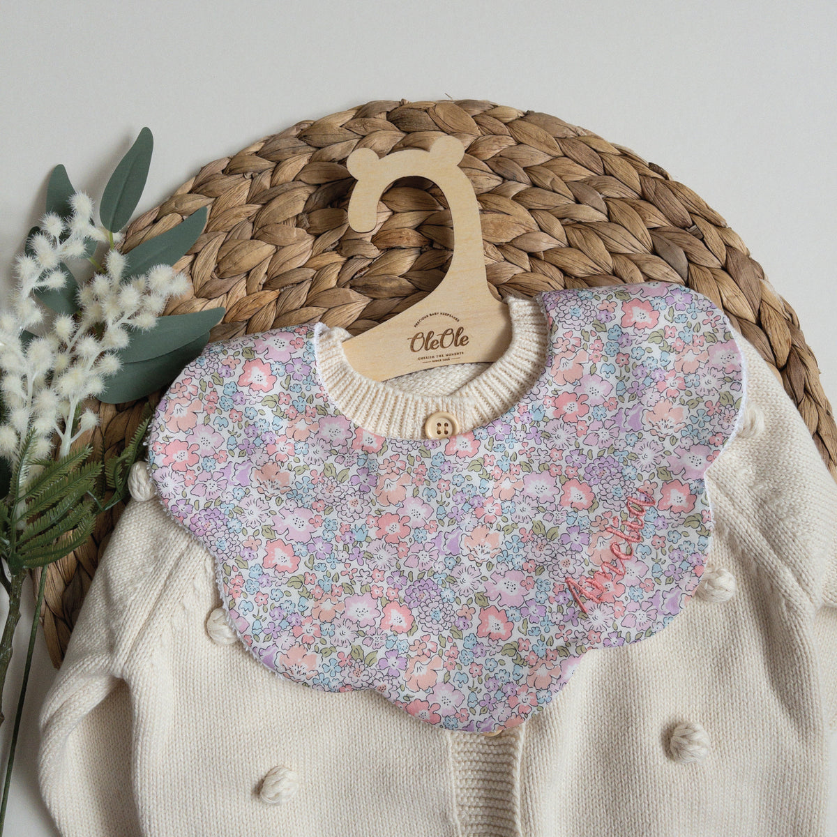Scalloped Baby Bib  |  Liberty Michelle Blush