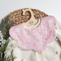 Scalloped Baby Bib  |  Liberty Capel Blush