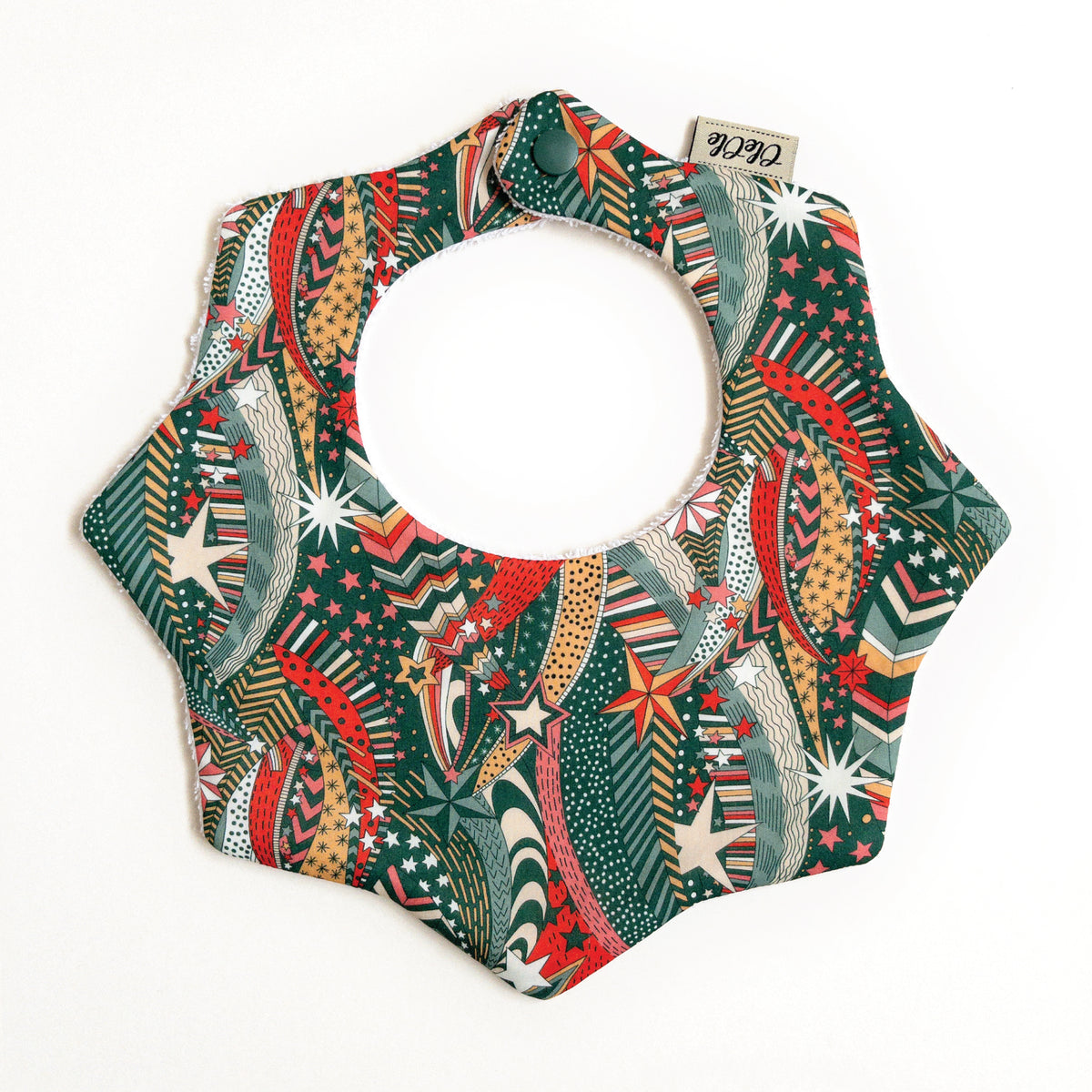 Starry Baby Bib  |  Liberty My Little Star Green