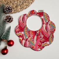 Scalloped Baby Bib  |  Liberty My Little Star Red