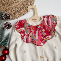 Scalloped Baby Bib  |  Liberty My Little Star Red