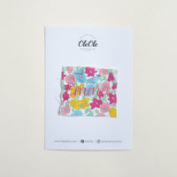 Scalloped Baby Bib  |  Liberty Poppy and Daisy Tropical