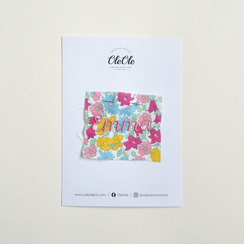 Scalloped Baby Bib  |  Liberty Poppy and Daisy Tropical