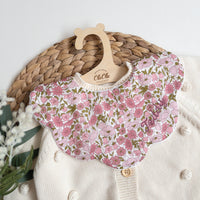 Scalloped Baby Bib  |  Liberty Poppy and Daisy Dusty Pink