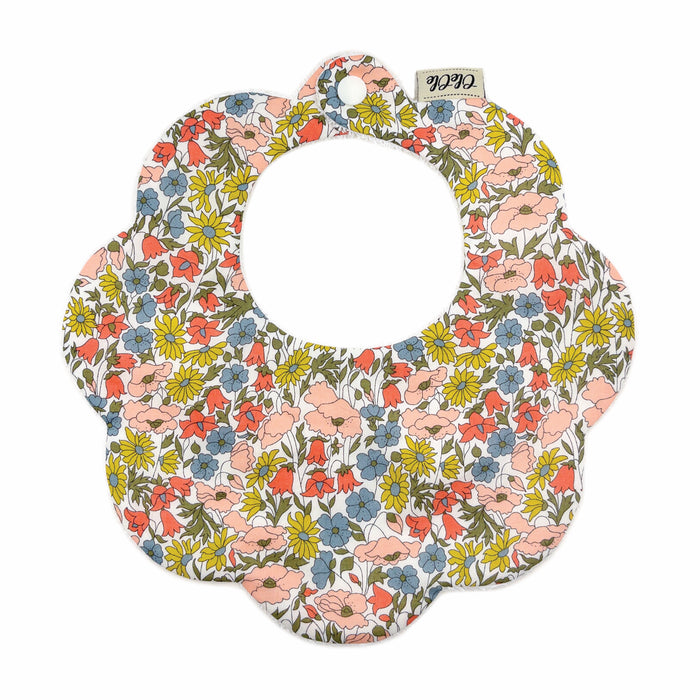 Scalloped Baby Bib  |  Liberty Poppy and Daisy Vintage