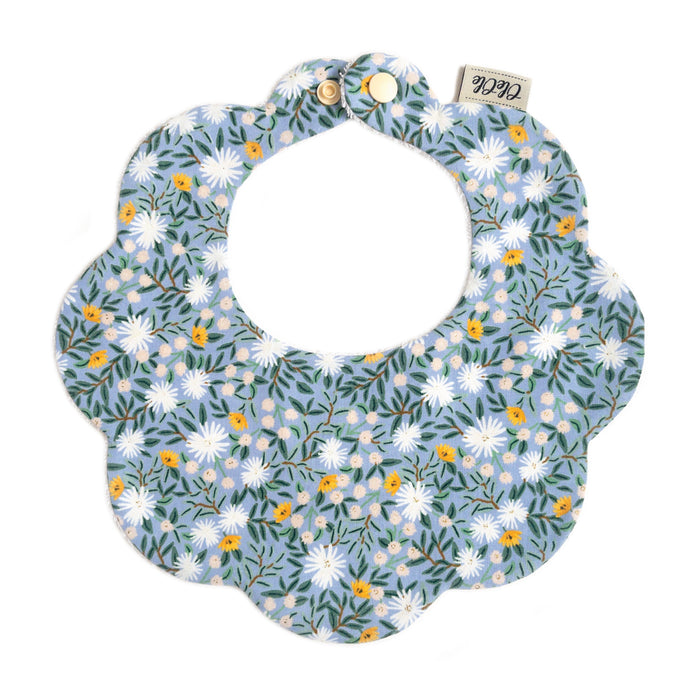 Scalloped Baby Bib  |  Rifle Paper Daisy Field Blue