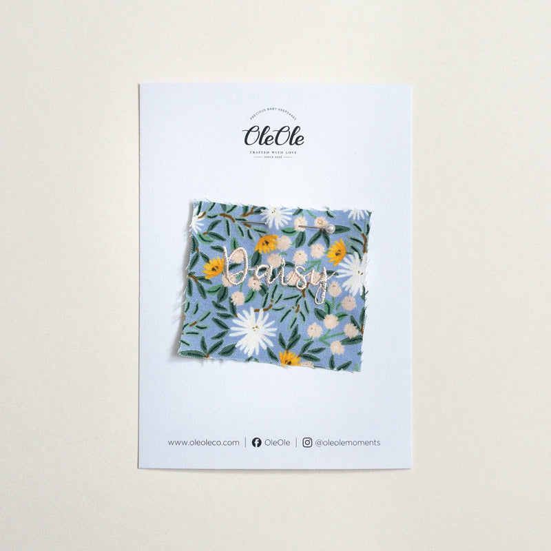 Scalloped Baby Bib  |  Rifle Paper Daisy Field Blue