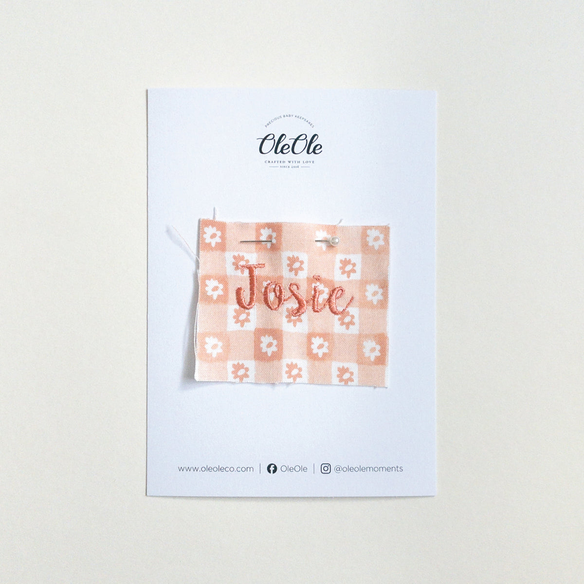 Scalloped Baby Bib  |  Rifle Paper Daisy Gingham