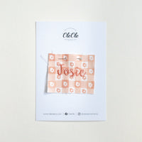Scalloped Baby Bib  |  Rifle Paper Daisy Gingham
