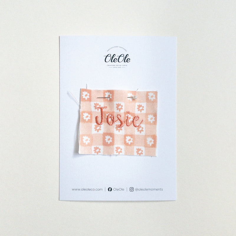 Scalloped Baby Bib  |  Rifle Paper Daisy Gingham