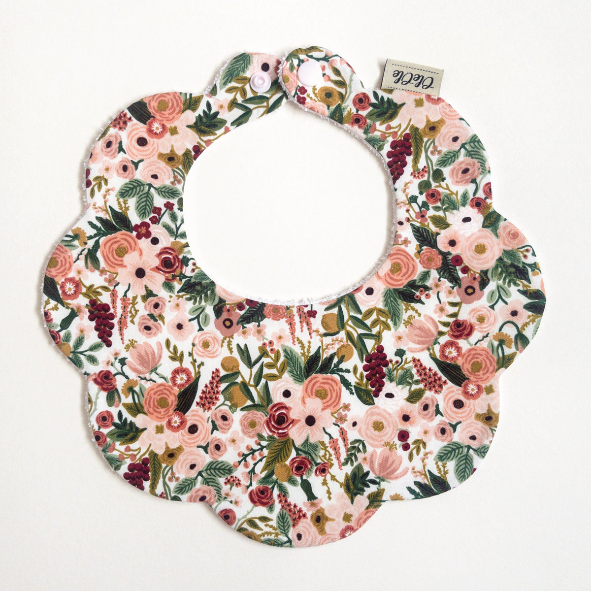 Scalloped Baby Bib  |  Rifle Paper Garden Party Rose