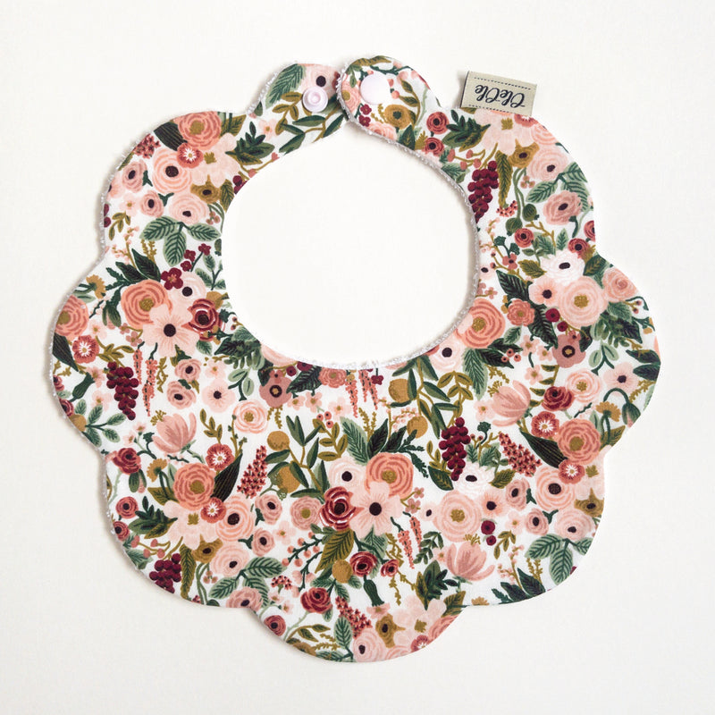 Scalloped Baby Bib  |  Rifle Paper Garden Party Rose