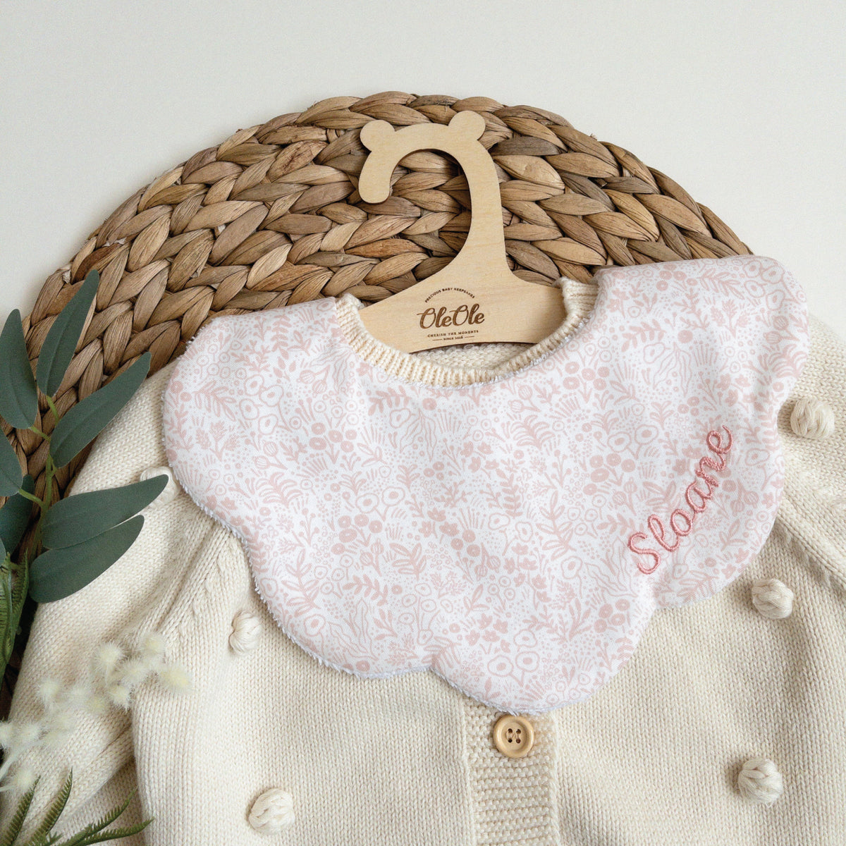 Scalloped Baby Bib  |  Rifle Paper Blush lace