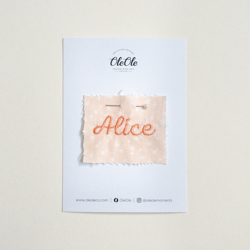 Scalloped Baby Bib  |  Starry Soft Peach