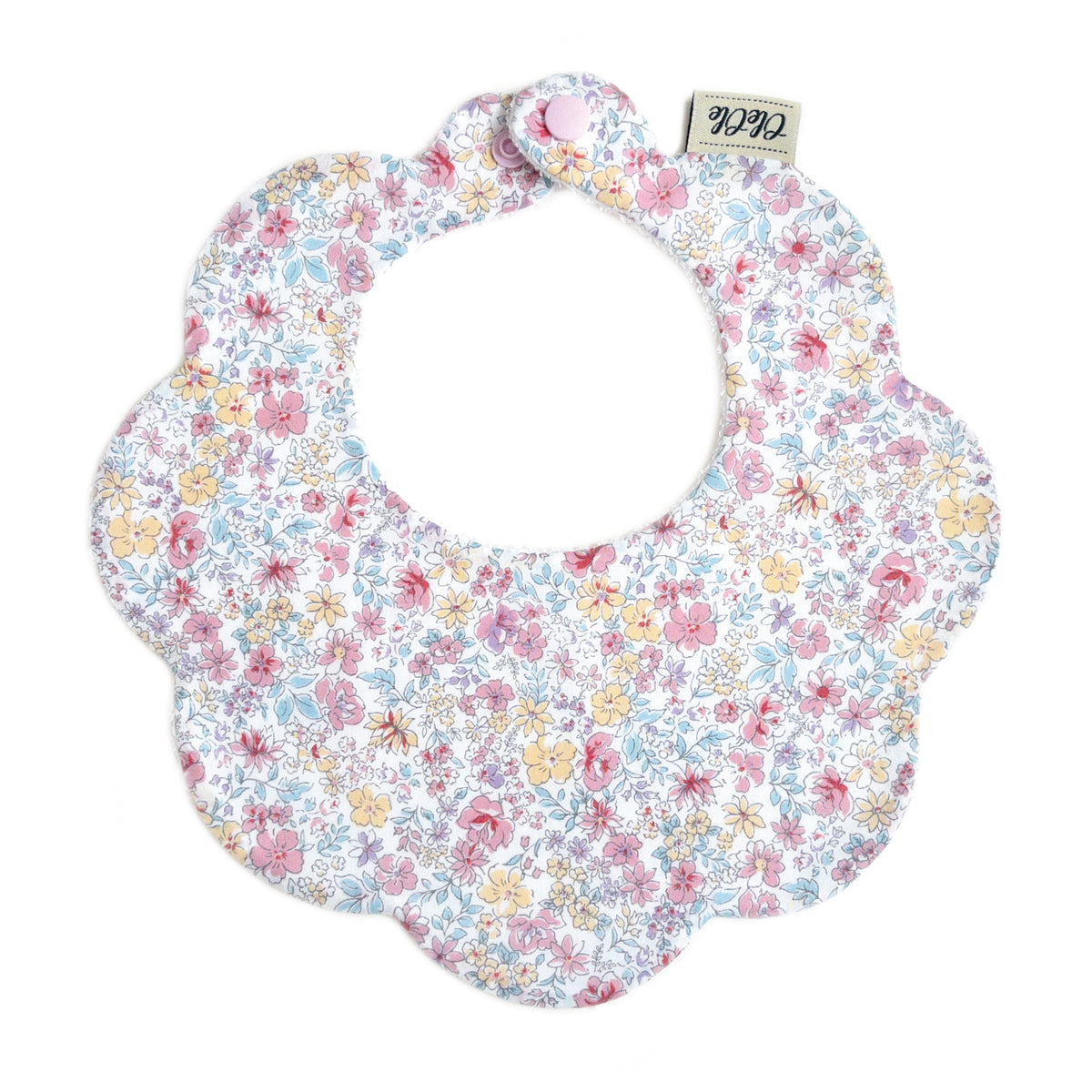 Scalloped Baby Bib  |  Vintage Rose