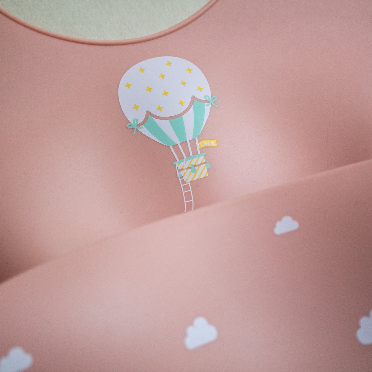 Silicone Baby Bib | Hot Air Balloon - Dusty Pink