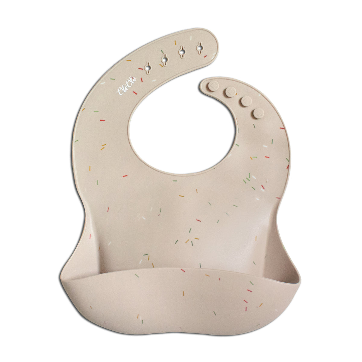Silicone Baby Bib | Sprinkles - Warm Taupe